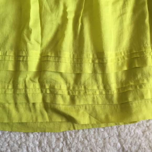 Loft Neon Yellow Green Cotton Layered Skirt - Picture 3 of 8